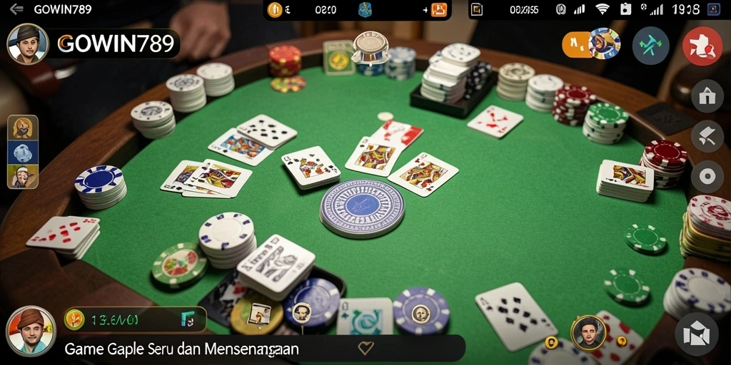 Tampilan permainan Gaple yang seru di GOWIN789.